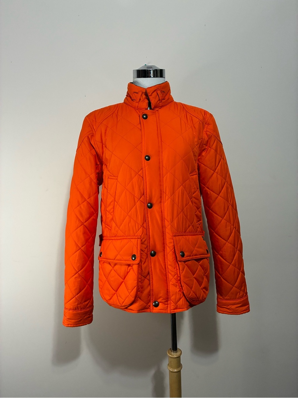 Polo by Ralph Lauren Women’s Orange Quilted Snap-Front Utility Jacket